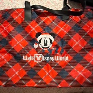 Disney Red and Black Plaid Mickey Tote - Walt Disney World